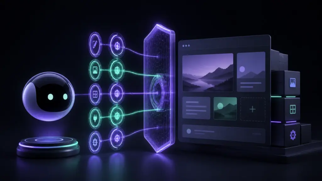 An AI agent using controlled capabilities to work with a protected website