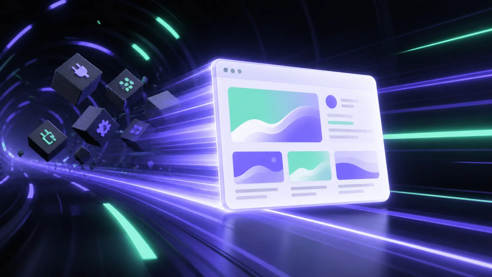A lightweight webpage moving quickly while unnecessary plugin blocks fall away